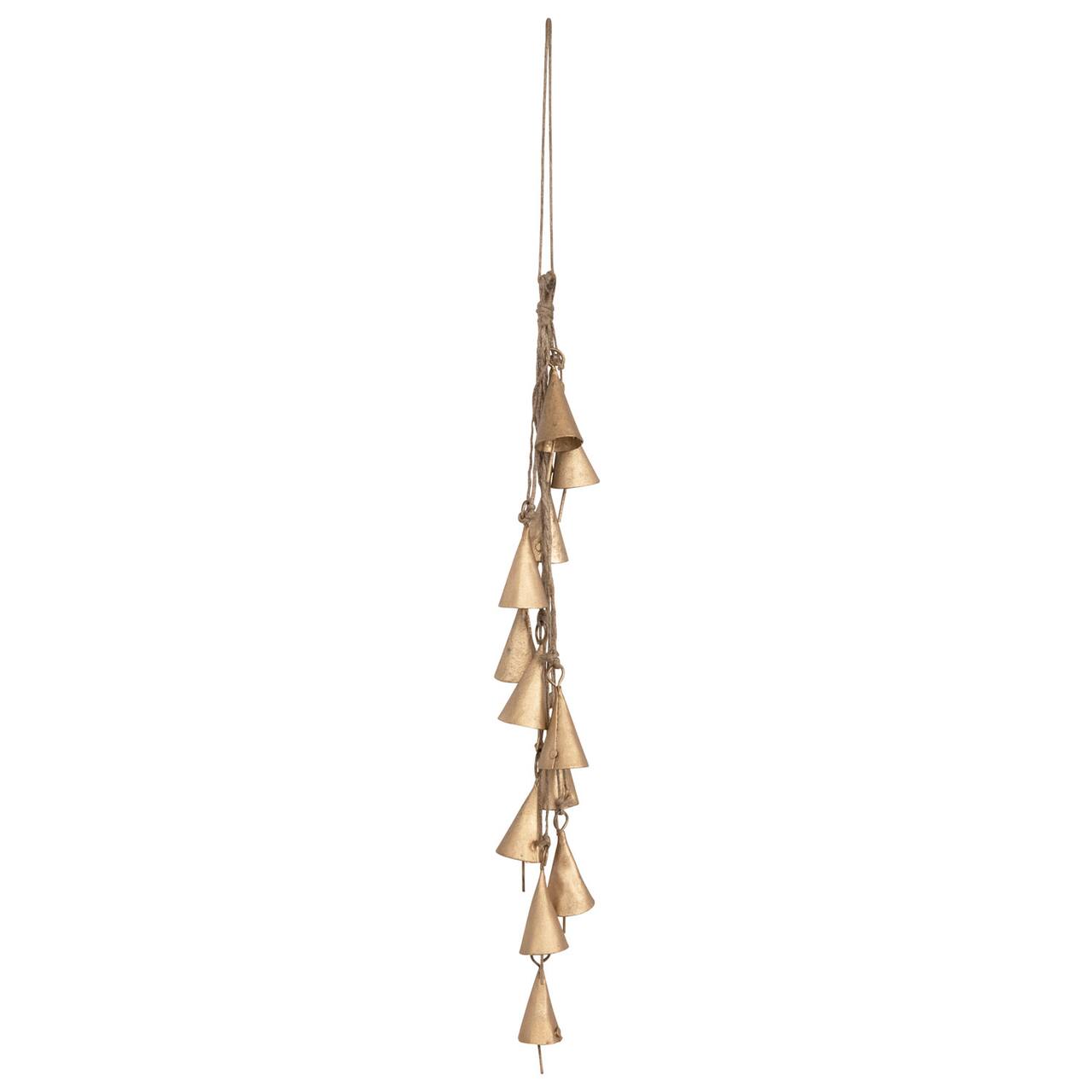 Hello Honey® Antique Brass Finish Hanging Metal Bell Cluster